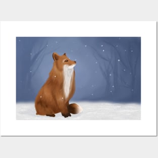 Fox in the Snow Posters and Art